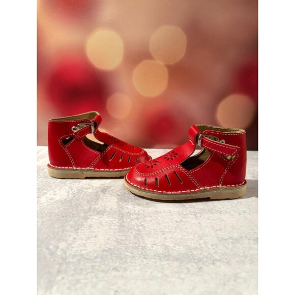 Vintage European Red Leather Toddler Shoes – German Made EU 23 (US 7–8) - Picture 1 of 6